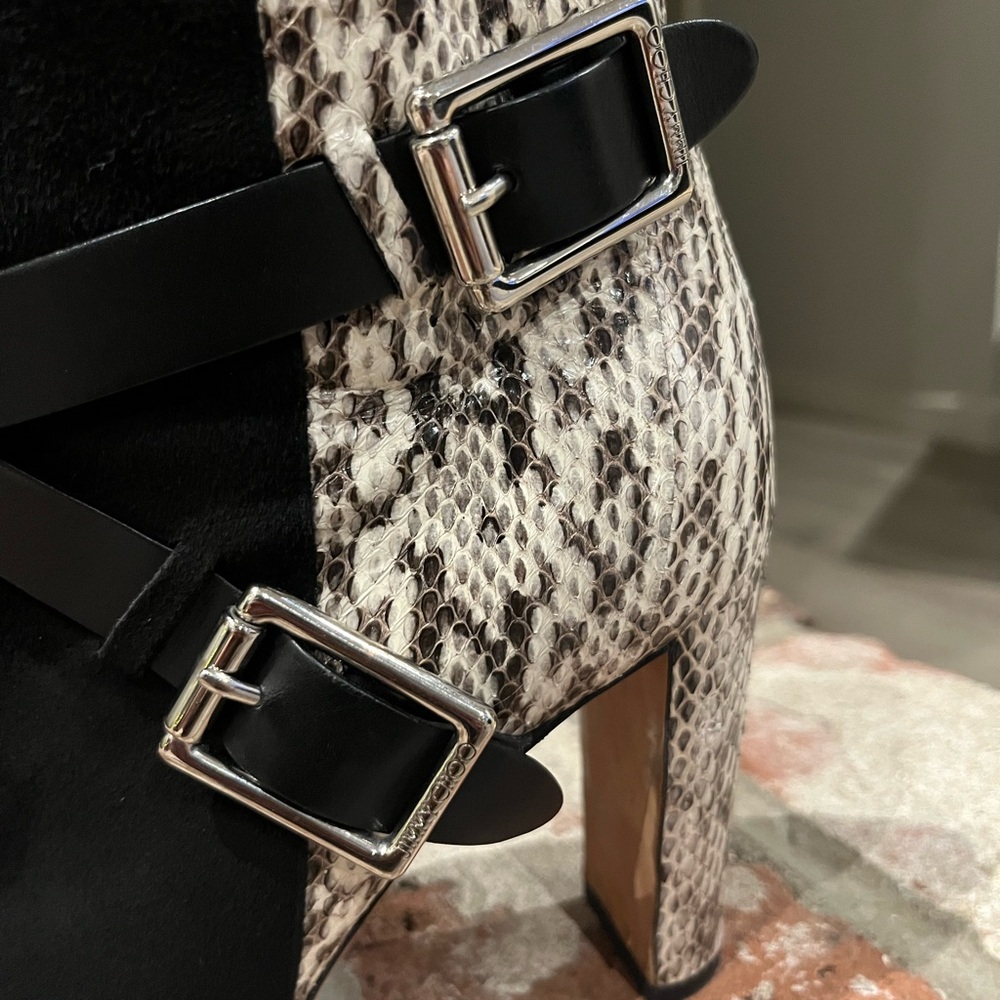 Jimmy Choo Dee Dee Watersnake Suede Ankle Boots sz 6.5 - Picture 4 of 12